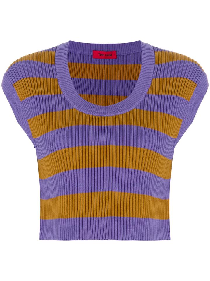 The Gigi Striped Knitted Top - Pink & Purple
