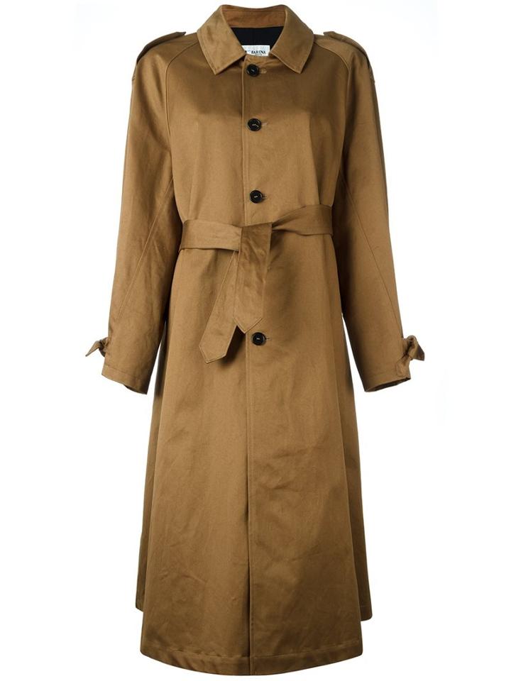 Barena Classic Trench Coat, Women's, Size: 40, Brown, Cotton/polyester/virgin Wool