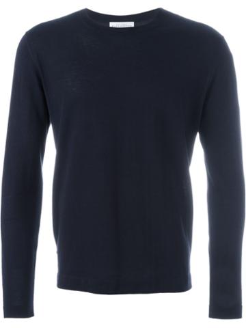 Ballantyne Crew Neck Pullover, Men's, Size: 50, Blue, Cotton
