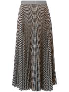 Msgm Checked Pleated Skirt - Multicolour