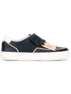 Tod S Fringed Velcro Sneakers, Women's, Size: 37.5, Blue, Leather/rubber