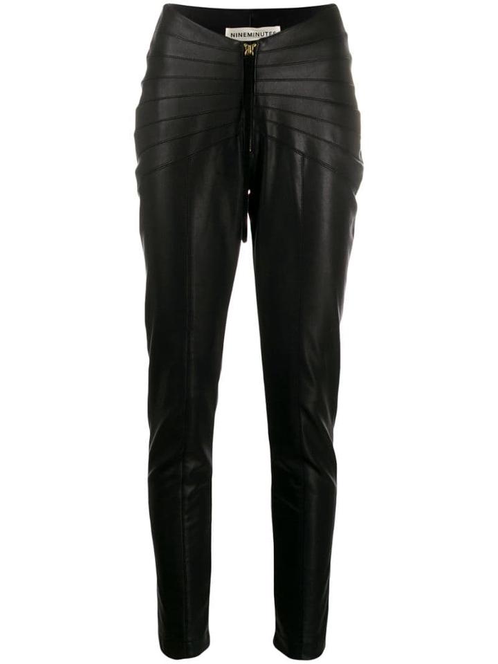 Nineminutes Pleated Skinny Trousers - Black