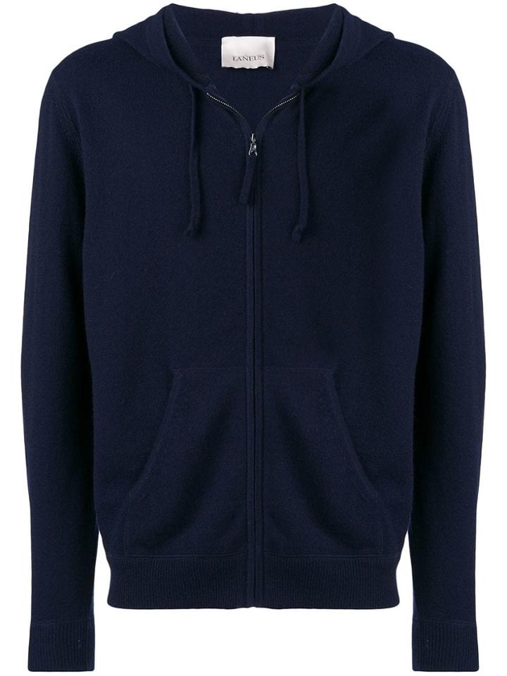 Laneus Knitted Zip Hoodie - Blue