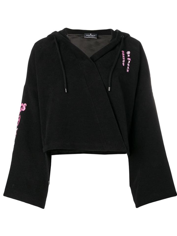 Marcelo Burlon County Of Milan Back Print Cropped Jacket - Black