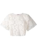 Max Mara - Embroidered Cropped Jacket - Women - Cotton/polyamide-8 - 46, White, Cotton/polyamide-8