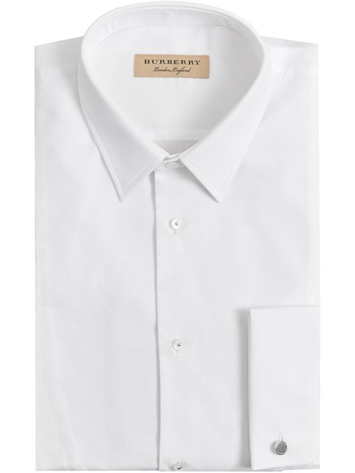Burberry Modern Fit Panelled Bib Evening Shirt - White