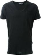 Dsquared2 Pocket V-neck T-shirt, Men's, Size: M, Black, Cotton