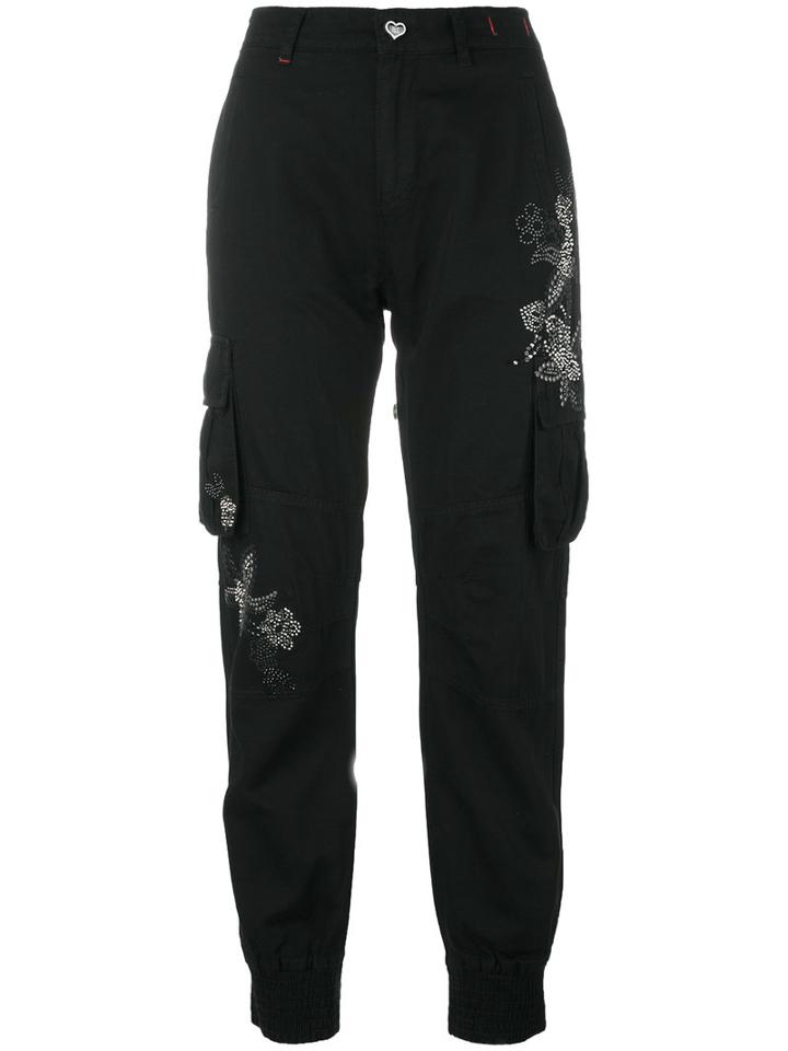 Twin-set - Studded Trousers - Women - Cotton/linen/flax/lyocell - 30, Black, Cotton/linen/flax/lyocell