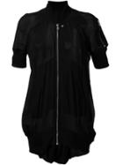 Rick Owens Short Sleeve Bomber Jacket, Women's, Size: 40, Black, Silk/cupro/viscose