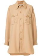 Astraet Oversized Button-down Jacket - Brown