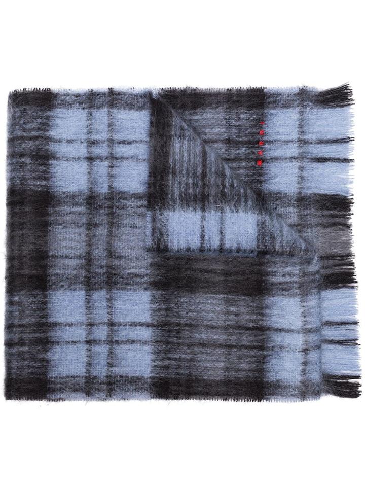 Marni Checked Scarf - Blue