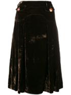 Dolce & Gabbana Vintage Velvety Flared Skirt - Green