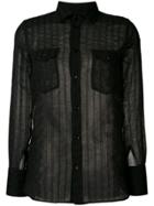 Saint Laurent Sheer Classic Shirt - Black