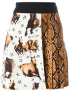Fausto Puglisi Horse And Snake Print Skirt