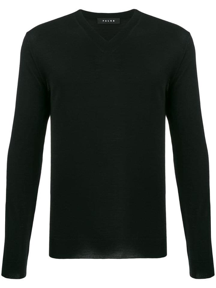 Falke V-neck Jumper - Black