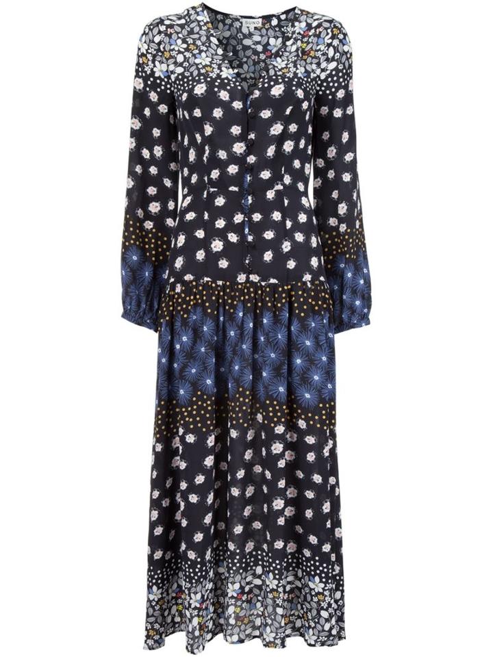 Suno Floral Print Dress, Women's, Size: 4, Black, Silk