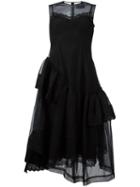 Simone Rocha Pleated Trim Dress, Women's, Size: 8, Black, Polyamide/polyester/viscose