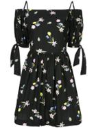 Vivetta Floral Print Short Dress - Black