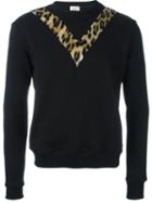 Saint Laurent Faux Fur Panel Sweatshirt, Men's, Size: Xxl, Black, Cotton/modacrylic