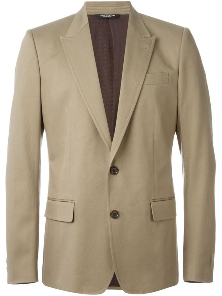 Dolce & Gabbana Classic Blazer, Men's, Size: 54, Brown, Silk/cotton/polyester/polyester