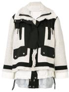 Sacai Skirted Bouclé Coat - White