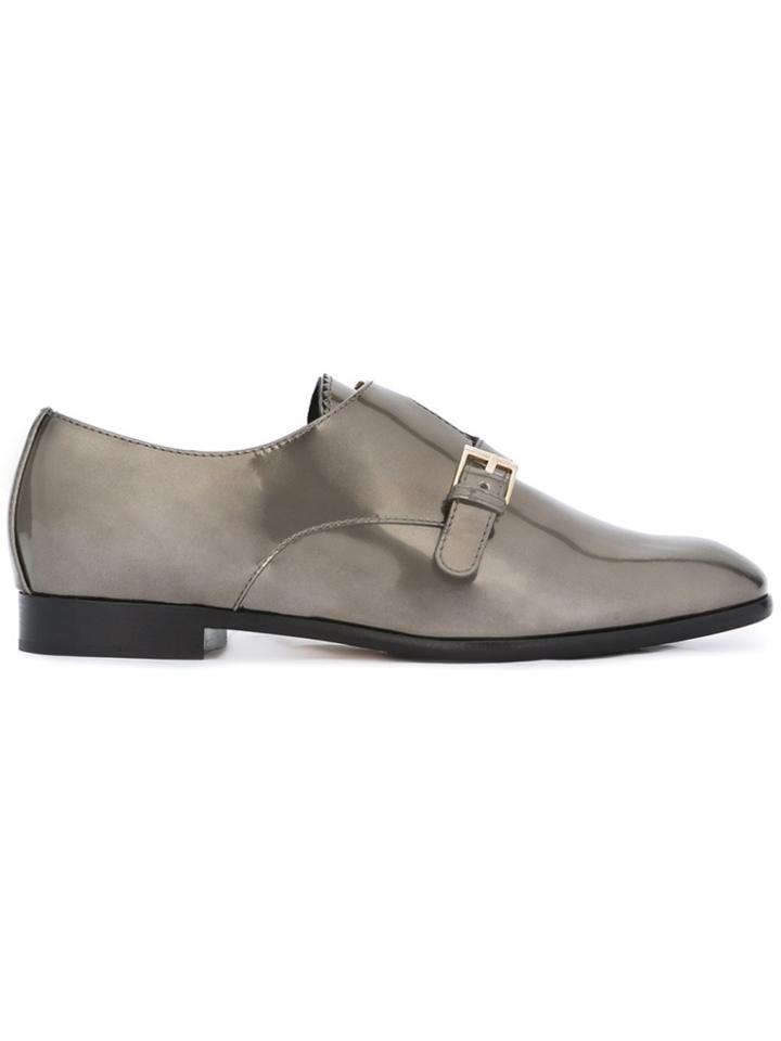 Sergio Rossi Buckled Brogues - Metallic