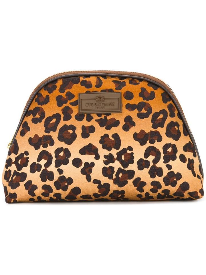 Otis Batterbee Leopard Print Make Up Bag - Brown