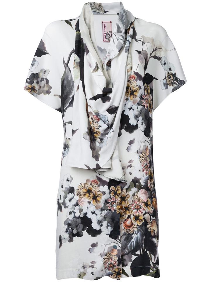 Printed Draped Blouse - Women - Spandex/elastane/viscose - 42, Spandex/elastane/viscose, Antonio Marras