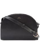 A.p.c. Zipped Shoulder Bag, Women's, Black, Leather