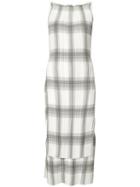 Helmut Lang - Pleated Plaid Dress - Women - Polyester/spandex/elastane - M, White, Polyester/spandex/elastane