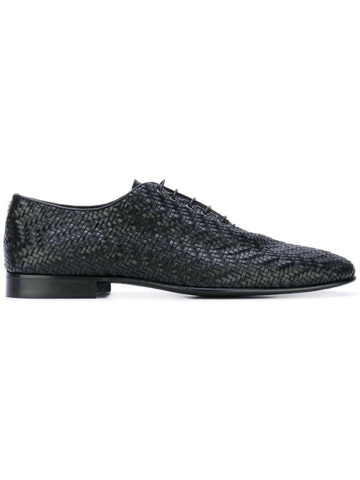 Roberto Cavalli Woven Oxford Shoes - Black