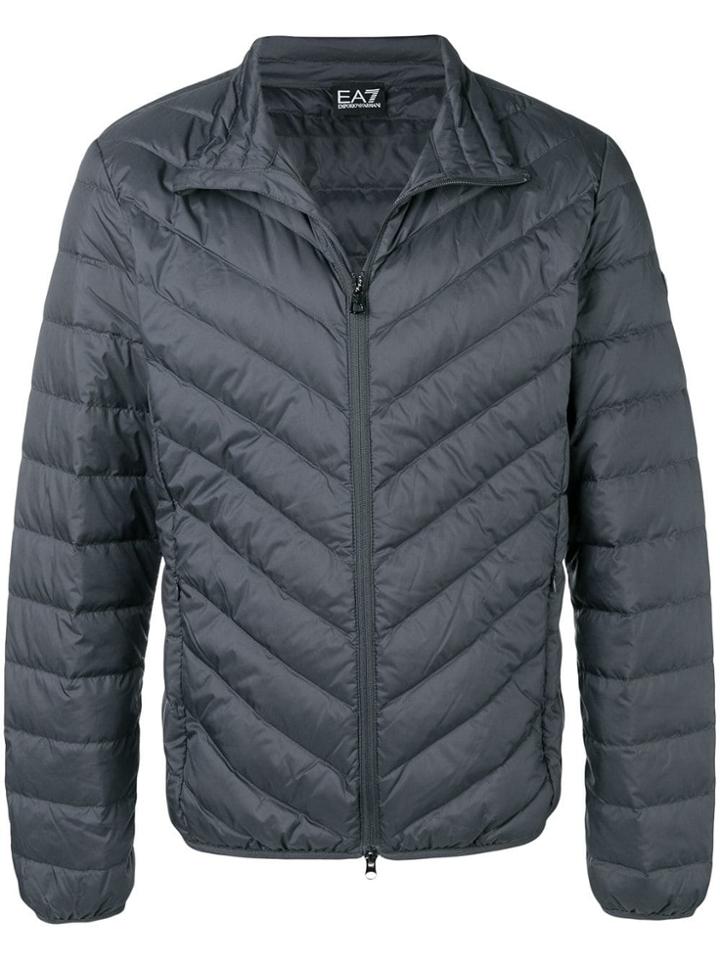 Ea7 Emporio Armani Chevron Padded Jacket - Grey