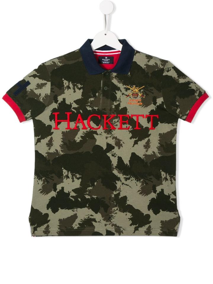 Hackett Kids Teen Logo Embroidered Polo Shirt - Green