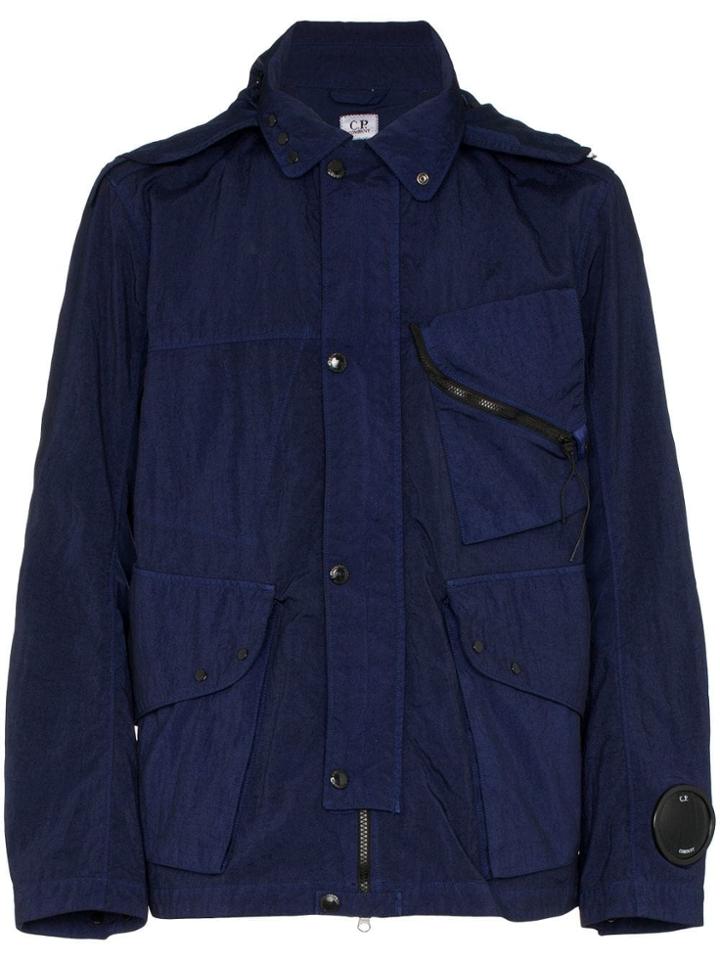 Cp Company Quartz Google Hooded Jacket - Blue