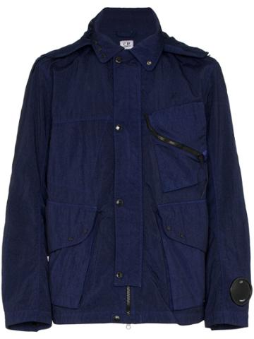 Cp Company Quartz Google Hooded Jacket - Blue