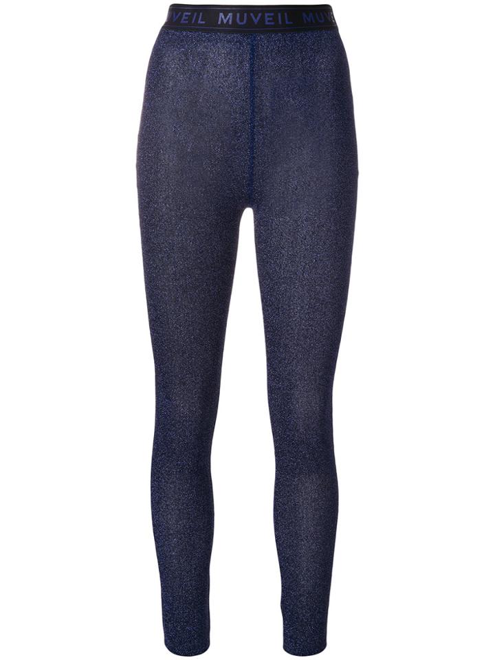 Muveil Lurex Leggings - Blue