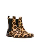 Gallucci Kids Teen Leopard Print Ankle Boots - Brown