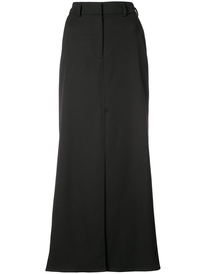 Oscar De La Renta Front Slit Maxi Skirt - Black