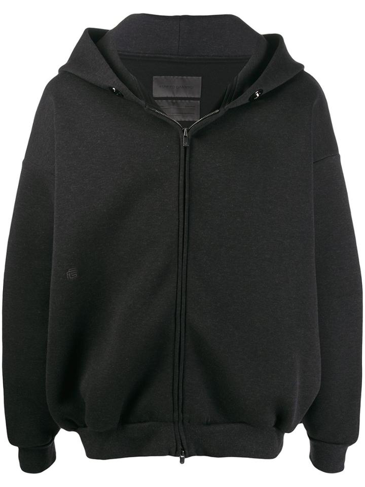 Fumito Ganryu Zipped Long-sleeve Hoodie - Black