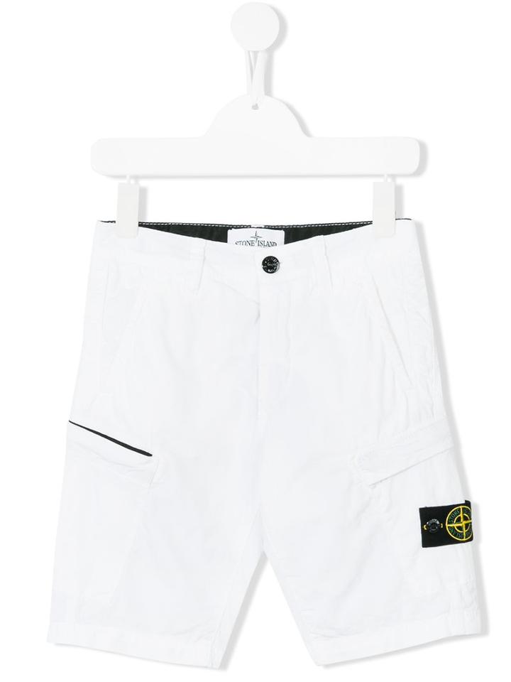 Stone Island Junior - Cargo Shorts - Kids - Cotton/spandex/elastane - 5 Yrs, White