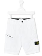 Stone Island Junior - Cargo Shorts - Kids - Cotton/spandex/elastane - 5 Yrs, White