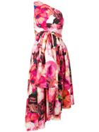 Msgm One Shoulder Floral Dress - Pink