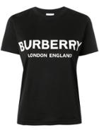 Burberry Logo Print Cotton T-shirt - Black