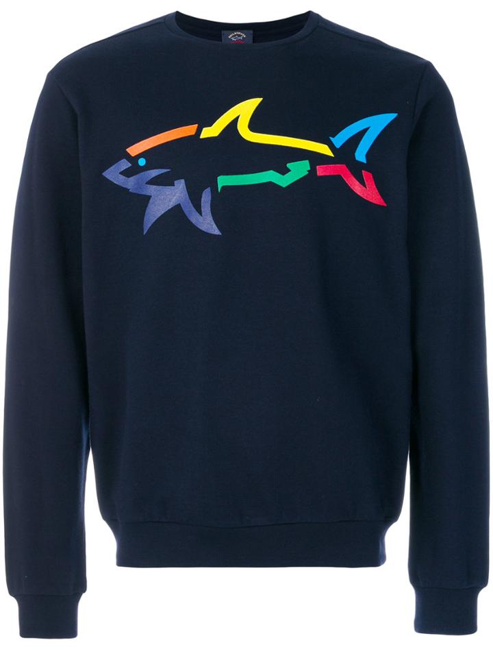 Paul & Shark Printed Shark Sweatshirt - Blue
