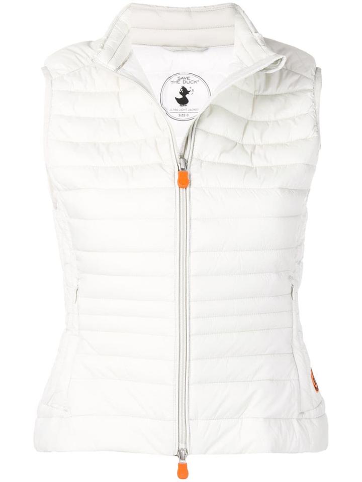 Save The Duck Quilted Fitted Gilet - Neutrals