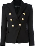 Balmain Double Breasted Blazer, Women's, Size: 42, Black, Viscose/spandex/elastane/cotton