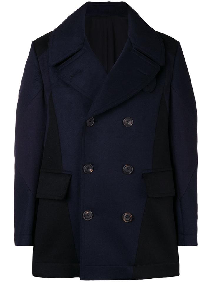 Alexander Mcqueen Double Breasted Coat - Blue