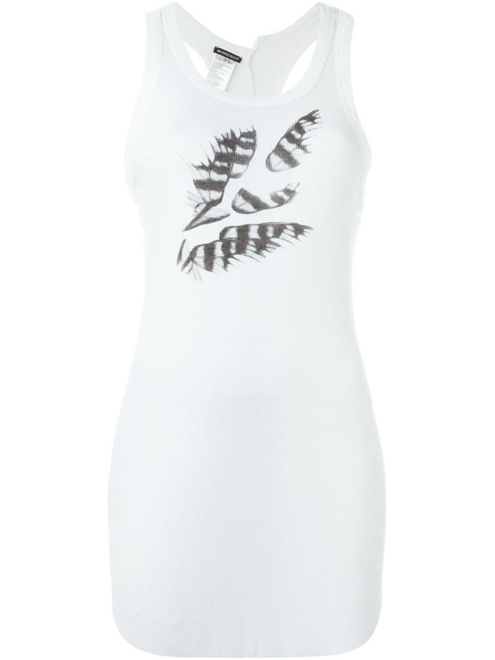 Ann Demeulemeester Printed Tank Top, Women's, Size: 36, White, Rayon/cashmere