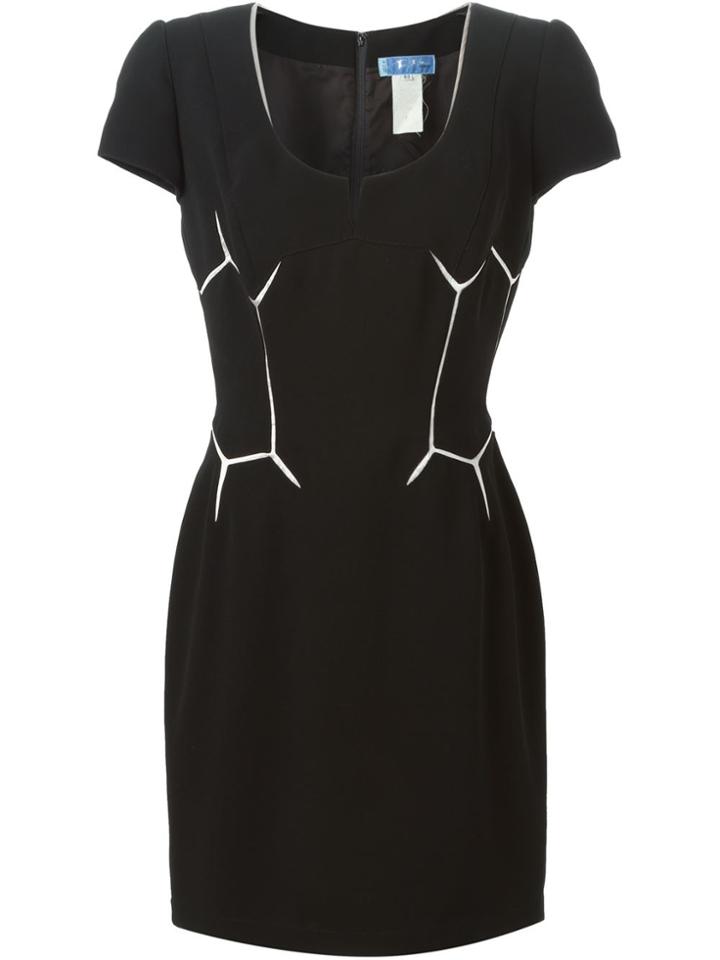 Thierry Mugler Vintage Geometric Patterned Dress - Black