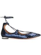 Aquazzura 'christy' Sequin Ballerinas - Blue